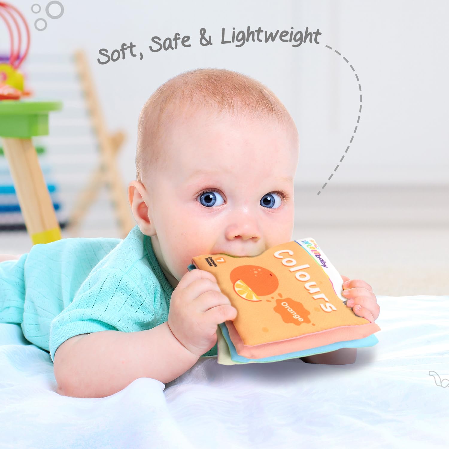 Firstcry Intellibaby Soft Sensory Cloth Book Set for Babies 6 Books Multicolor