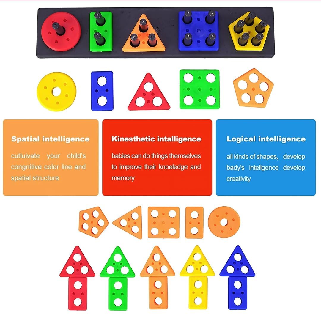 EITHEO Geometric Angle Blocks 26-Piece Montessori Sorting & Stacking Educational Toy for Toddlers